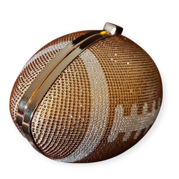 Football Clutch Purse with Rhinestone Bling Ball - Picture 3 of 7